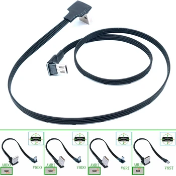 90 Stupňov, USB, Micro USB Samec na USB Muž Údaje Nabíjanie konektor Kábla Up & Down & Vľavo a Vpravo Šikmého 5 cm 20 cm Obrázok
