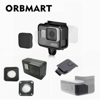 ORBMART kryt Objektívu Kryt + Predné Zadné Sklo Screen Protector + Ochranné Objektívu Náhradné + Bočné Dvierka Pre GoPro Hero 5 6 7 Black Obrázok