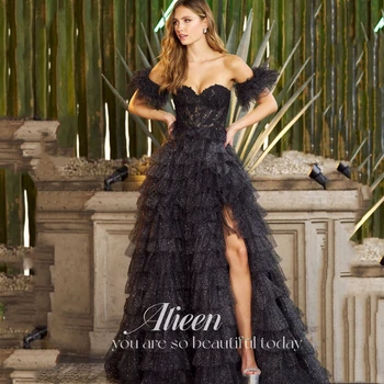 Čierny Hosť Svadobné Party Šaty Žien Elegantné Luxusné Čipky Večerné Šaty Žena, Elegantné a veľmi ženské Šaty na Ples Oka Obrázok