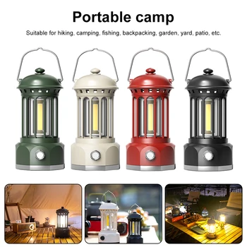 Retro LED Camping Svietidla USB Nabíjanie Stan Svetlo Nočný Rybolov Lampy Vonkajšie Práce Svetlo Núdzového Lampa Garden Visí Svetlá Obrázok