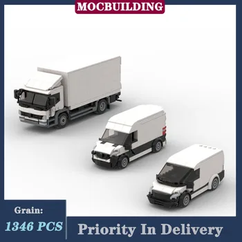 Mestská nákladná Doprava nákladné Vozidlo Model stavebným Montáž MOC Biele Auto Deti Zberu Série Toy Dary Obrázok