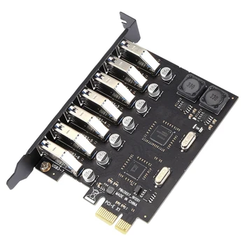 NOVÉ-USB 3.0, PCI-E Rozširujúca Karta Adaptéra 7 Porty USB 3.0 Hub, Externý Adaptér PCI-E Extender PCI Express Card Na Ploche Obrázok