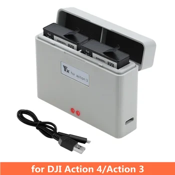 Nabíjanie batérie Rozbočovač USB Nabíjačku pre DJI Akcia 4/Akcia 3 Letu Plnenie Hub Prenosné Nabíjačky s LED Nabíjačky pre DJI Action4 Obrázok