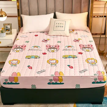 Prehoz cez posteľ Cartoon vzor posteľ list s čalúneným nepremokavé 360 stupeň plnú zásteru posteľ sukne prehoz cez posteľ plus list tri-kus Obrázok