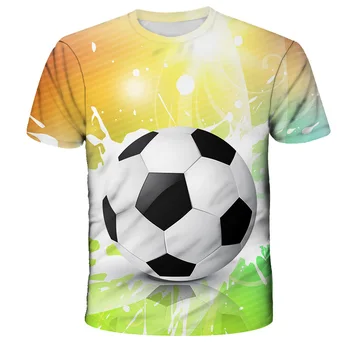Deti Letné Športy, Futbal, 3d Tlač Tričko okolo Krku Lete Fashion T-shirt Chlapec Dievča Unisex Voľné Športové detské Oblečenie Obrázok