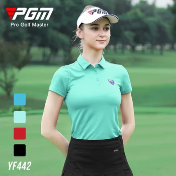PGM Lete Ženy Golf Košele, Dámy Krátke Rukávy T Tričko Športové Tenké Oblečenie Quick-Dry Priedušná Golf, Tenis Oblečenie YF442 Obrázok