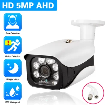 AHD CCTV Kamery Vandalproof Tvár Ultra HD Analógová Kamera, Detekcia Pohybu Nočné Videnie Malé Dome Bezpečnostné Kamery Obrázok