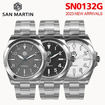 San Martin Nové 40mm Mužov Sledovať SN0132 NH35 Automatické Mechanické 100m Vodotesné BGW-9 Svetelný Nehrdzavejúcej Ocele Športové Náramkové hodinky Obrázok