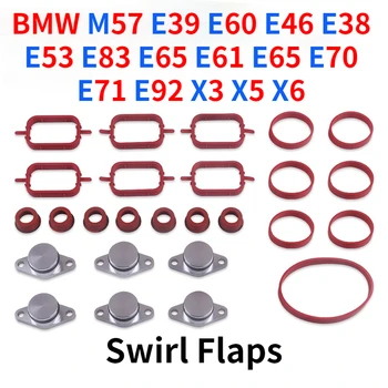 Swirl Klapky Prázdne Dosky Príjem Prívodné Potrubie Tesnenie Tesnenie Pre BMW M57 E39 E60 E46 E38 E53 E83 E65 E61, E65, E70, E71 E92 X3 X5 X6 Obrázok