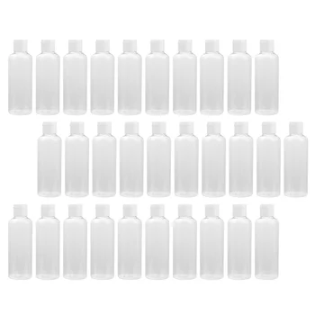 30Pcs Prázdne Fľaše Prenosné Cestovné Comestic Fľaše Nastaviť Naplniteľné Skladovacích Kontajnerov s Čiapky pre Shampoo Mlieko ( 100 ml ) Obrázok