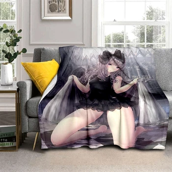 Anime sexy dievča deka gauč cestovať domov deka posteľ vlastné deka flanelové deka piknik tenkú deku camping teplej deky Obrázok