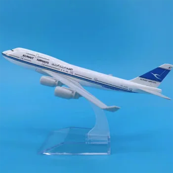 16 cm Diecast 1:400 Rozsahu Kuwait Airways Boeing B747 Zliatiny Cestujúcich Lietadiel Model Zobraziť Rovine Zbierku Hračiek Darček Obrázok