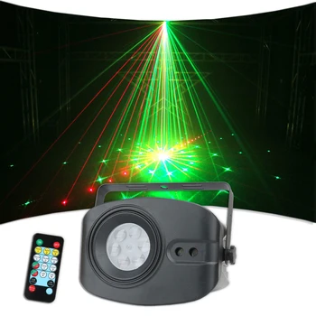 RG Laser Spot /4 Vzory Projektor LED DJ Vianočné Svetlo Tanec Disco Nové Rokov, Bar, Rodinné Party Stage Účinok Lampy Obrázok