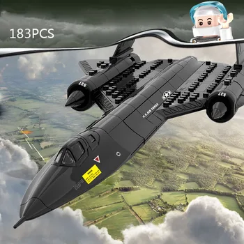 Amerika Moderné Vojenské Vozidlo SR-71 Blackbird Zostaviť Model stavebným WW2 Armády Údaje Tehla Prieskumné Lietadlo Hračka Obrázok