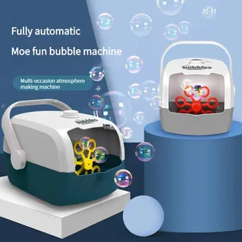 Elektrické Bublina Stroj Prenosný Zábavný Automatické Bublina Stroj Na Výrobu Kufor Model Lete Hračka Pre Deti Detské Elektrické Vonkajšie Hračky Obrázok