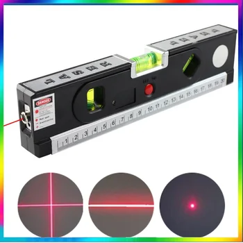 Multi-funkčné Vysoko Presný Laserový Nivelačný Prístroj Oceľové Pravítko Rovné Línie Laser Úrovni Aligner Vertikálne Opatrenie Pásky Obrázok