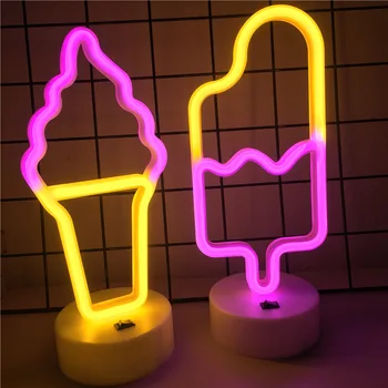 Ice Cream Tvarované Neon Led Svetlo, Banán Dizajn Visí Umenie Nočné Svetlo Miesto Strán, Reštaurácia, Bar Izba Dekorácie, Lampy Obrázok