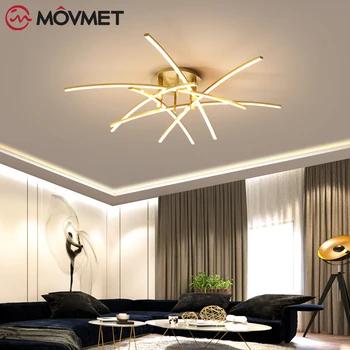 2021 Moderné LED Stropné Svietidlo Maľované Zlata S Kovovou Akryl Pre obývaciu izbu Štúdia Spálňa Krytý Matt White Domáce Osvetlenie Obrázok