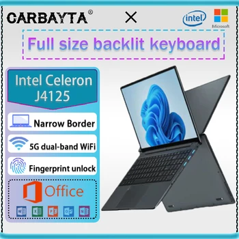 CARBAYTA 15.6 Palce Notebooky Notebook SSD Intel Celeron 10. J4125 11. N5105 N5095 Dual WiFi 5G Office Windows 10 Herný Notebook Obrázok