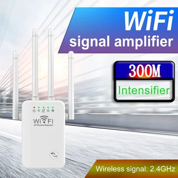 WiFi Signálu Zosilňovač 2,4 GHz Bezdrôtový prístup Repeater 300Mbps Jednoduché Nastavenie 4 Anténa Dlhý Rad Domov s Ethernet Port Obrázok