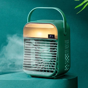 Mini Klimatizácia Fan Prenosné klimatizačné zariadenia Pre Domáce USB Chladič кондиционер Izba Vodné Chladenie Ventilátor s Nočné svetlo 에어컨 Obrázok