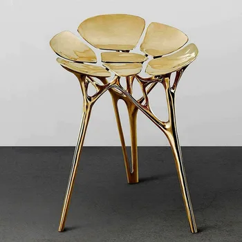 Svetlo luxusné čistej medi umenie stoličky dizajnér tvorivé hotel model izba villa klubu kovové stoličky prispôsobenie Obrázok
