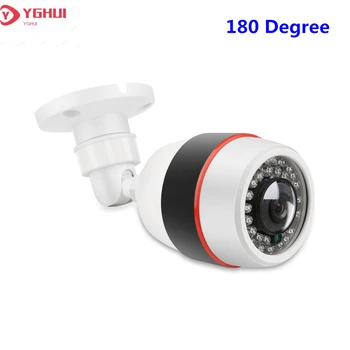 1080P HD AHD Kamery Vonkajšie 180 Stupňov 1.7 mm Objektív Plastové Bullet Nepremokavé Bezpečnostné CCTV Kamera IR Nočné Videnie Obrázok