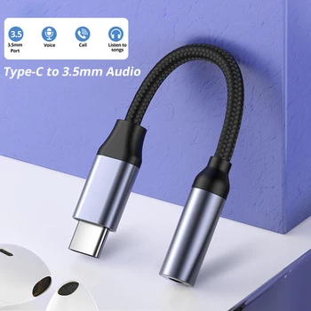 USB Typu C na 3,5 mm Slúchadlá Digitálny Audio Adaptér Converter pre Sumsang Xiao Redmi Poco Pixel LG 3 5 mm Audio Aux kábel Obrázok