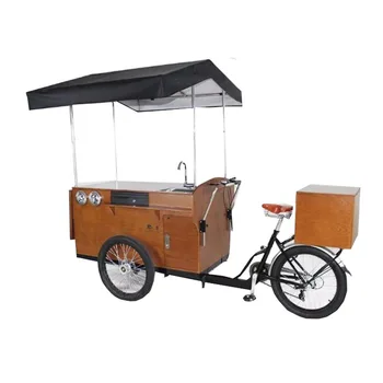 KN-T04D 2019 Vonkajšie Kávy Bicykel Pre Fast Food Trojkolka S Nerezovej Ocele, Kožený Strechy Obrázok