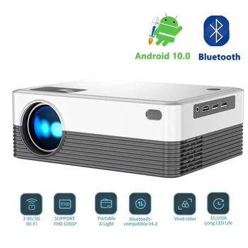 Salange P35 Android 10 Projektor, WIFI Prenosný MINI Video Beamer Smart TV 1280*720dpi pre Hru Film domáceho Kina v kvalite 1080P 4K Video Obrázok