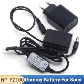 DC USB C Converter Kábel PD Rýchlo Nabíjačka NP FZ100 Figuríny Batérie vhodné pre Sony Alpha A9R A9S A7C 7M3 FX30 A7M4 / A7IV Fotoaparát Obrázok