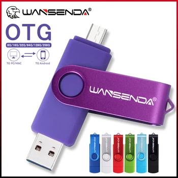 Nové WANSENDA USB 3.0 Flash Disk Smart Telefónu OTG Pero Disk 16GB 32GB 64GB 128 gb kapacitou 256 GB Vysoká Rýchlosť kl ' úč Pamäťový kľúč USB Obrázok