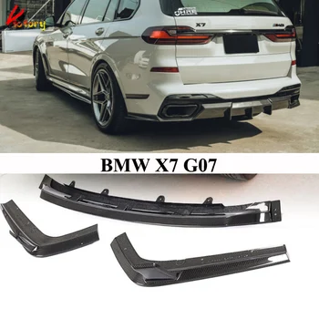 Skutočné Uhlíkových Vlákien Zadný Difúzor Pre BMW X7 G07 M Package 2018-DO Zadného Nárazníka Canards Splitter karosériu Auta 3KS/Set Obrázok