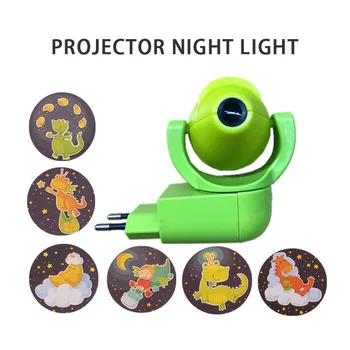 Nočné Svetlo LED Projektor 6 Snímok Fotobunky Senzor EÚ Plug Nočné Svetlo na Čítanie Pre Deti Deti Baby Spálne Dekorácie Osvetlenie Obrázok