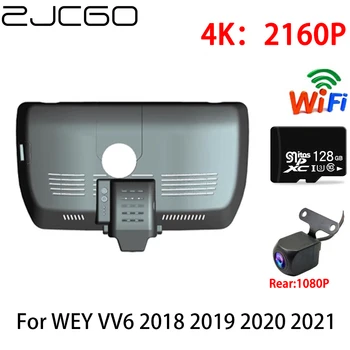 ZJCGO 4K Auta DVR Dash Cam Wifi Predná Zadná Kamera 2 Objektívu 24h Parkovanie pre WEY VV6 2018 2019 2020 2021 Obrázok