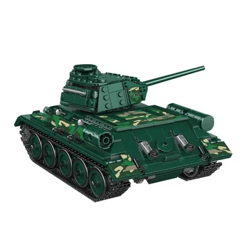 Plesne Kráľ Vojenské Budovy Hračky Sady App Riadenie T-34 RC Tank Stavebné Bloky MOC Tehly Konštrukcie, Hračky pre Deti, Darčeky Obrázok