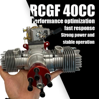 RCGF 40CC T Twin Valcový Benzínový Motor dvojtaktný s Elektronickým Zapaľovaním Šál pre RC Model Lietadla DIY Chlapec Hračky Obrázok