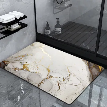 Luxusný Kamenný Vaňa Mat Super Absorpčné Non-slip Kúpeľňa kremeliny Sprcha Koberec Mäkké Nohy Podložky, Wc, Kuchyňa Umývateľný Obrázok