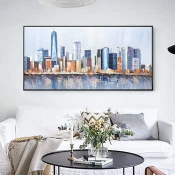Plátno ručne maľované olejomaľba abstraktné panoráma Akrylové maľby nástenné art obrázky pre obývacia izba domáce dekorácie Obrázok