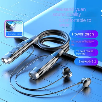 Bluetooth Headset Mikrofón, Baterka, Krku Visí, Noc, Šport, Beh, Redukcia Šumu, Bass Dva-ear Magnetické Svetlomet Obrázok