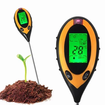 kyslosť pôdy meter, vlhkosti pôdy a vlhkosť, pH hodnota detektor, teplota a svetlo pH meter Obrázok