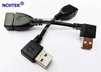 NCHTEK 480M USB 2.0 Ľavej Uhle 90 stupňov typ mužov a Žien predlžovací kábel 10 cm,2Qty,doprava Zdarma Obrázok