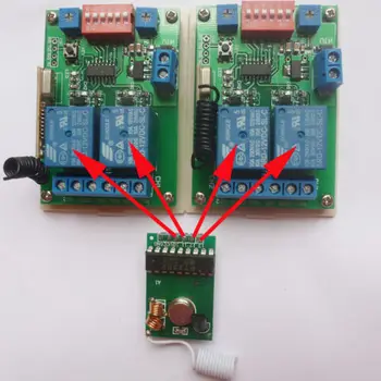 Arduino Demo Kód MCU RF Bezdrôtový Vysielač Ovládanie 12V Odkladu Relé Prijímač Obrázok