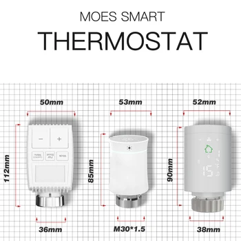 Moes Tuya ZigBee3.0 TRV smart radiátor pohon programovateľný ventil regulátor teploty 2MQTT Alexa Google Voive Obrázok