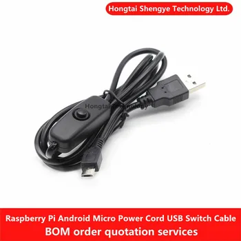 Micro USB Switch Kábel Napájania 5V 2.5 Vhodný Pre Raspberry Pi 2 3B 4 Obrázok