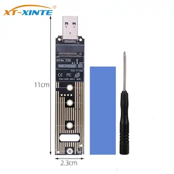 USB3.1 Typ-A, M. 2 USB3.0 Adaptér Karty s Termálnou Silikón na NVME Protokol PCIE 2230 2242 2260 2280 SSD Converter JMS583 Obrázok