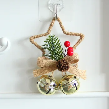 Vianočné Pentacle Bell Doplnok Prívesok diy Vianočný stromček prívesok Vianočné luk bell dekorácie vianočné ozdoby Obrázok