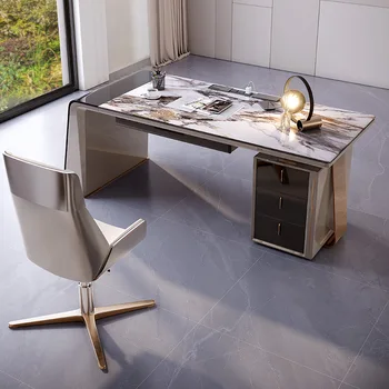 Luxusné moderné veterné bridlice stôl spálňa domov štúdia online celebrity stolný počítač, písací stôl kancelársky stôl a stoličky zmes Obrázok