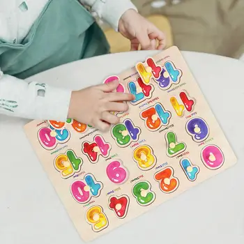 Montessori Hračky-Drevené Skladačky Číslo Puzzle Peg Rada Skoro Vzdelávacie Hračky pre Chlapcov a Dievčatá, Deti, Batoľa Narodeninám Obrázok