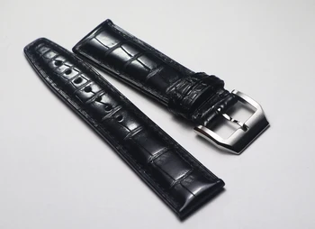 20 mm 21 mm 22 mm Vynikajúce Zriedkavé Black Premium Popruh Krokodílej Kože Pás Originálny Produkt Kožené Mužov Nahradiť Watchband Sledovať Reťaz Obrázok